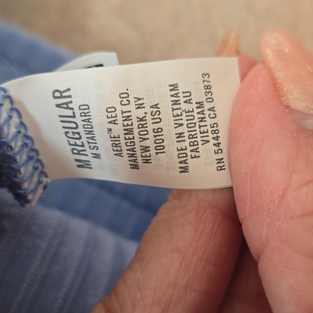 Aerie Light Blue Ribbed & Flared Pants - Picture 6 of 7